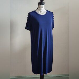 Michael Kors Midnight Blue Midi Dress With Cut Outs
